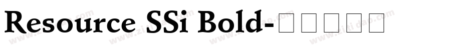 Resource SSi Bold字体转换